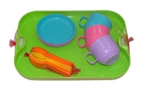 Набор детской посуды Минутка с подносом на 3 персоны