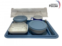 Поднос для обеда прямоугольный с термопосудой DK TRAYS (Россия)